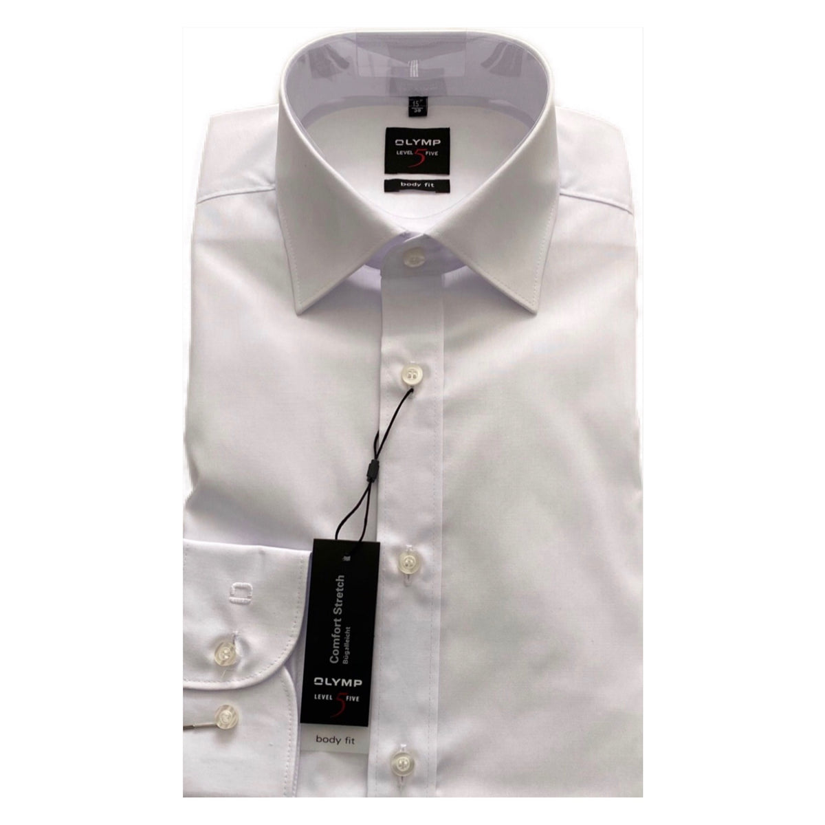 OLYMP White Body Fit Shirt | Jack Michael Menswear OLYMP White Body Fit Shirt | Jack Michael Menswear