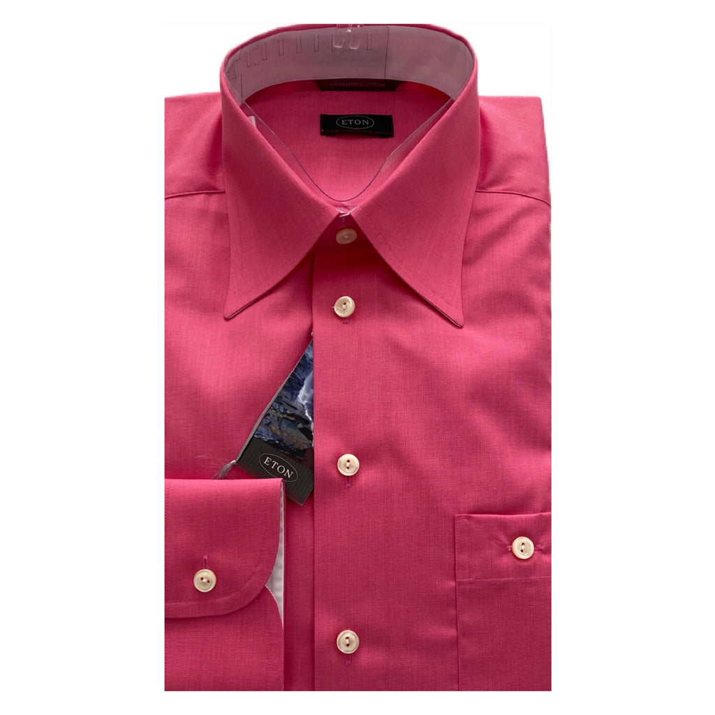 ETON Bright Pink Plain Regular Fit Shirt