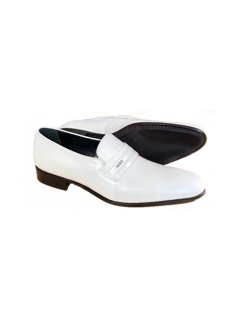 JACK MICHAEL White Plain Leather Shoe