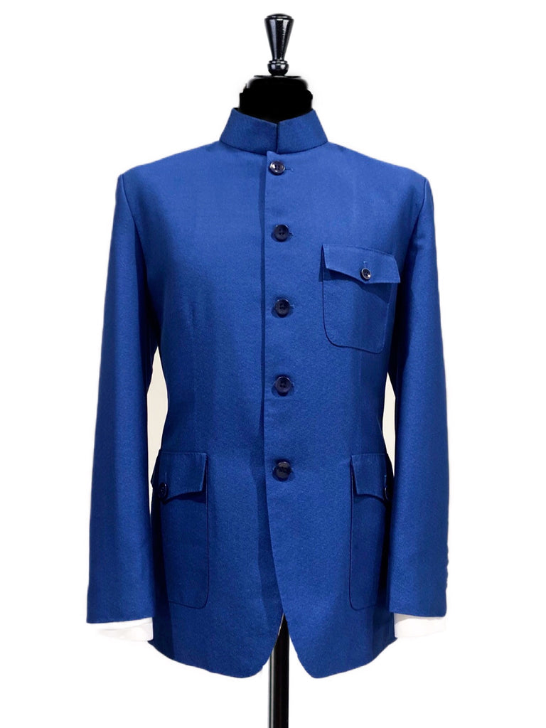 Royal Blue Safari Style Nehru Jacket