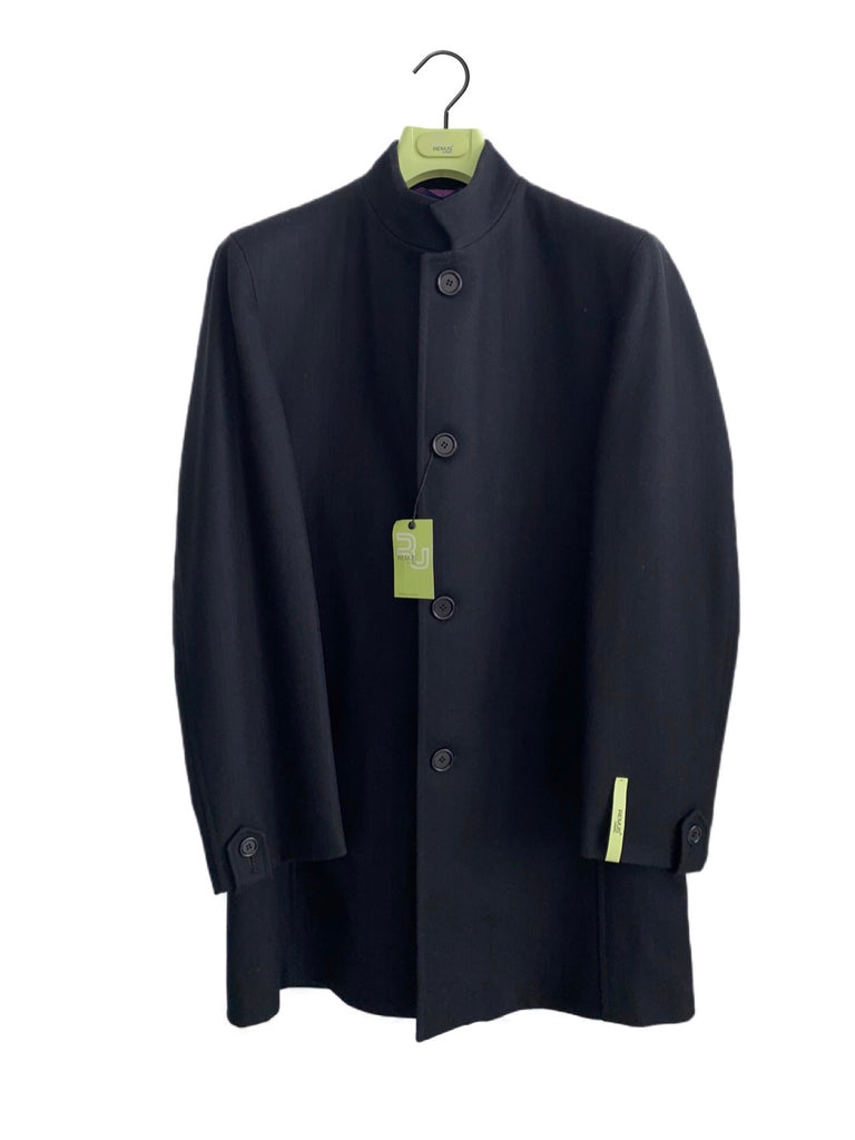 REMUS Black ¾ Length Stand Up Collar Coat