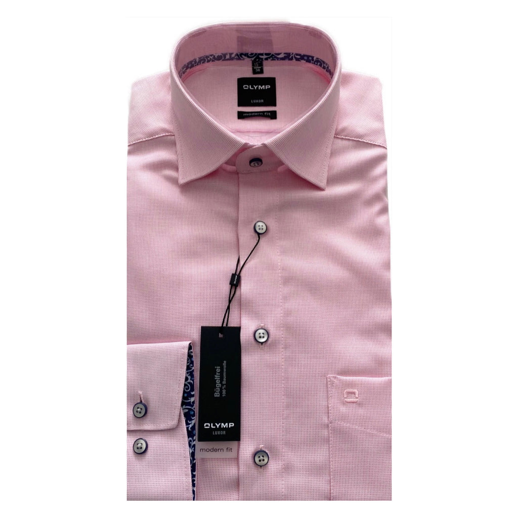 OLYMP Pink Fine Check Modern Fit Shirt