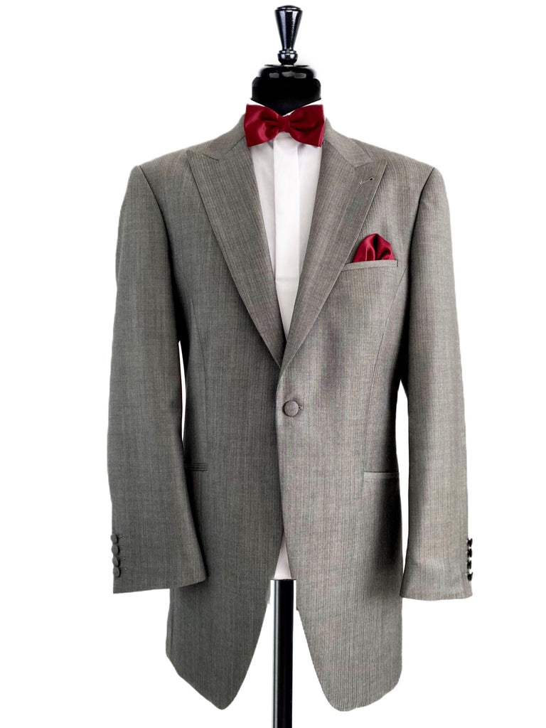 MASTERHAND Mid Grey Fine Stripe 2 Piece ¾ Tailcoat Suit