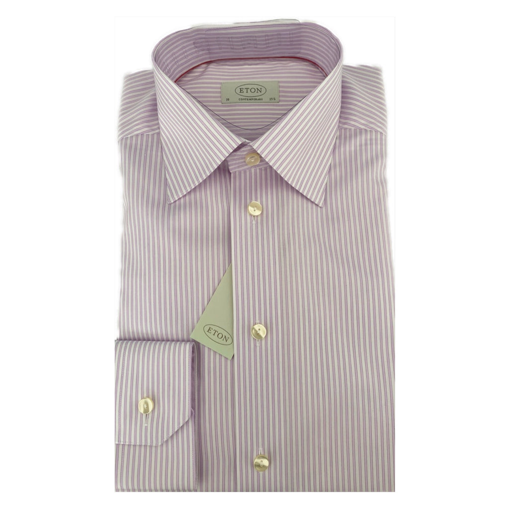 ETON Lilac Pin Stripe Contemporary Fit Shirt