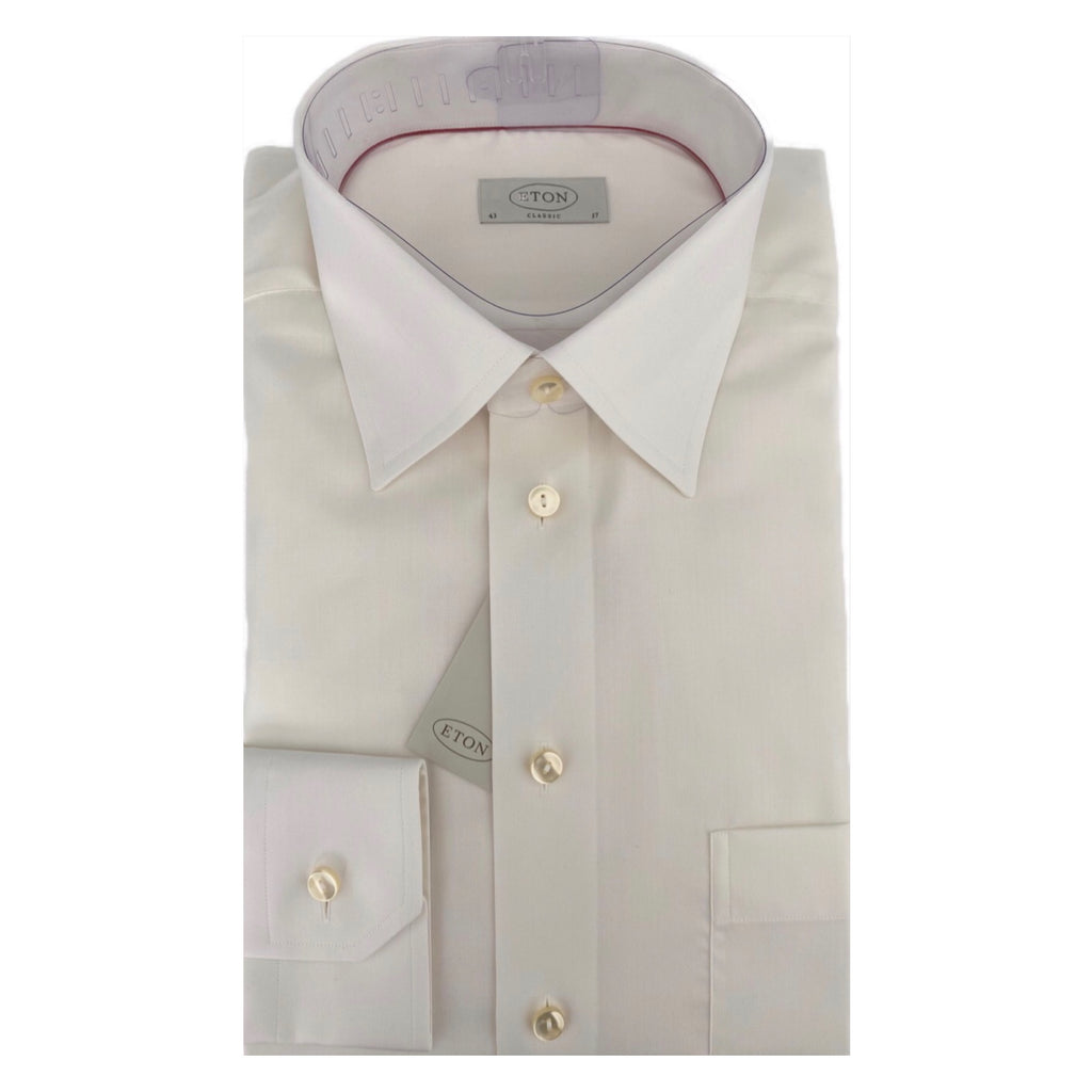 ETON Plain Twill Cream Classic Fit Shirt