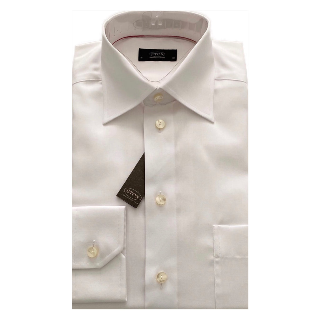 ETON White Herringbone Contemporary Fit Shirt